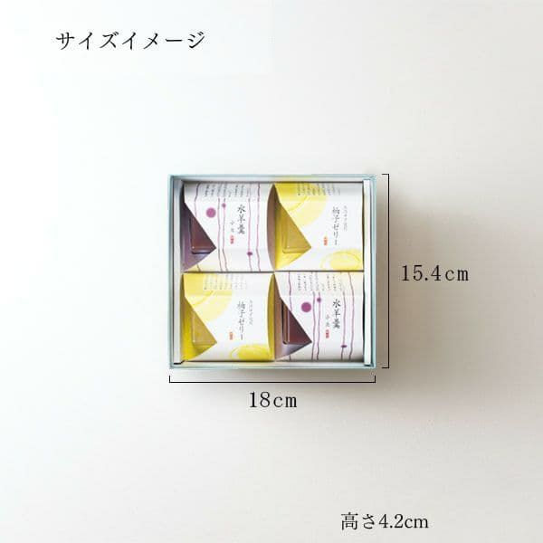 柚子ゼリーと水羊羹 4個入 サイズ